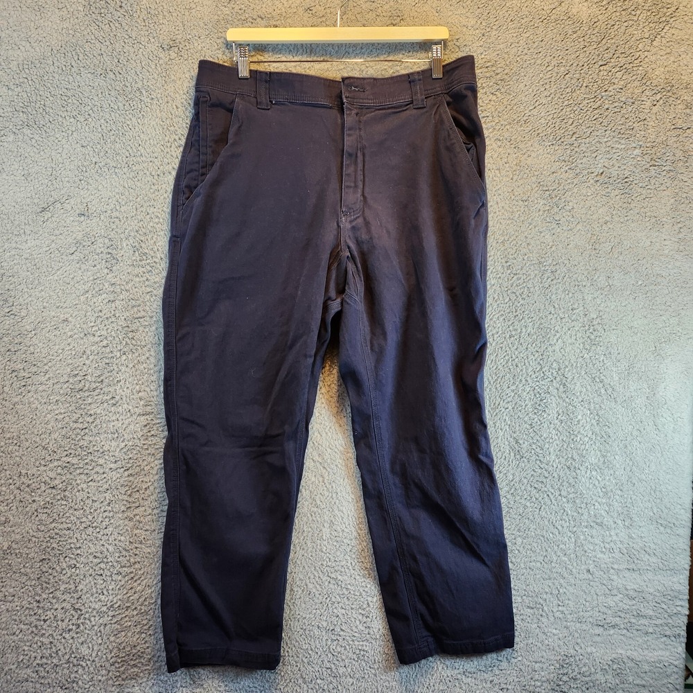 Cat Pants Men 38X29 (Fits 35x28) Navy Blue Cotton Stretch Straight Leg Zip Fly